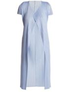 Matchesfashion.com Pleats Please Issey Miyake - Short Sleeved Pleated Jacket - Womens - Light Blue