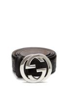 Matchesfashion.com Gucci - Signature Gg Logo Leather Belt - Mens - Black