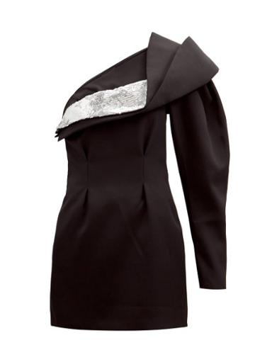Matchesfashion.com Isabel Marant - Lidia Off-the-shoulder Wool Mini Dress - Womens - Black