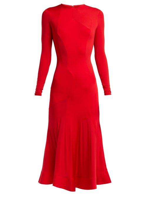 Matchesfashion.com Esteban Cortzar - Stretch Jersey Panelled Dress - Womens - Red