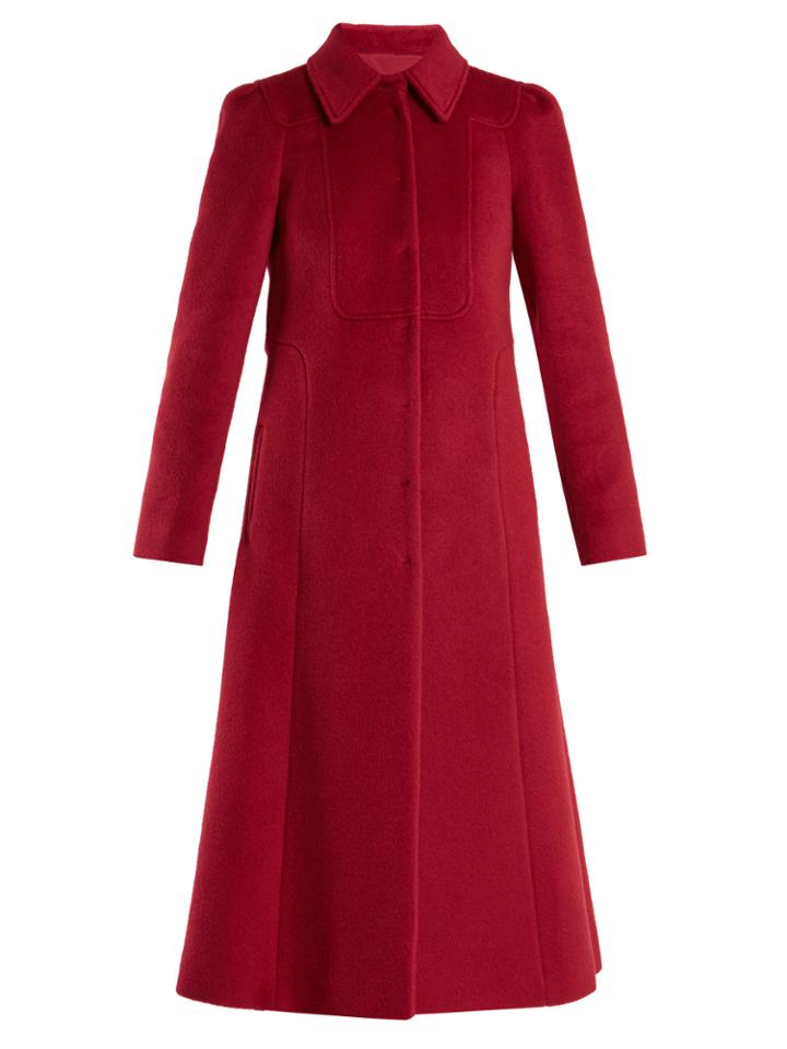 Redvalentino Point-collar Wool And Mohair-blend Coat