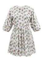 Matchesfashion.com Emilia Wickstead - Molly Floral-print Cotton-poplin Dress - Womens - White Multi