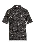Matchesfashion.com Saint Laurent - Star Print Jacquard Silk Shirt - Mens - Black White