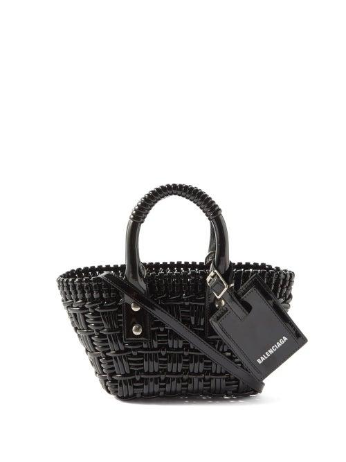 Balenciaga - Bistro Xxs Woven Faux-leather Basket Bag - Womens - Black
