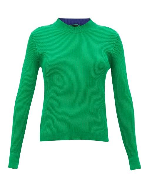 Matchesfashion.com La Fetiche - Albini Ribbed-cotton Sweater - Womens - Green