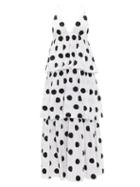 Matchesfashion.com Mara Hoffman - Bari Tiered Polka-dot Cotton-voile Dress - Womens - White Print