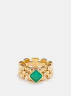 Lizzie Mandler - Cleo Emerald & 18kt Gold Ring - Womens - Green Gold