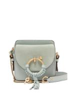 Matchesfashion.com See By Chlo - Joan Square Leather And Suede Cross Body Bag - Womens - Light Blue