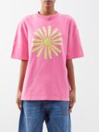 Jacquemus - Oversized Soleil-print Cotton-jersey T-shirt - Womens - Pink Print