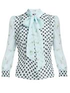 Matchesfashion.com Edeltrud Hofmann - Sofi Pussy Bow Silk Chiffon Blouse - Womens - Light Blue