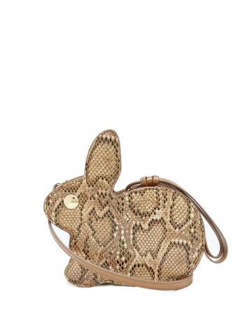 Hillier Bartley Bunny Python-print Leather Bag