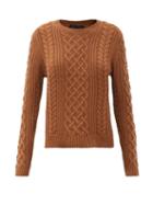 Matchesfashion.com Nili Lotan - Jodelle Cable-knit Cashmere Sweater - Womens - Brown