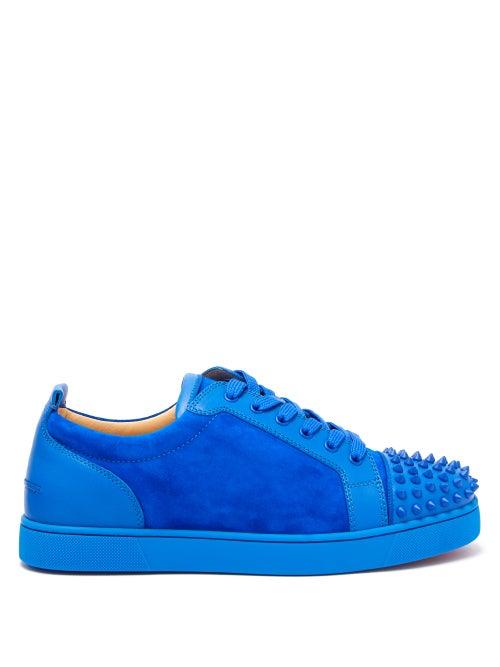 Matchesfashion.com Christian Louboutin - Louis Junior Studded Toe Suede Trainers - Mens - Blue