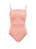 Matchesfashion.com Three Graces London - Helena Ruched Jersey Swimsuit - Womens - Pink