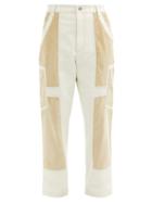 Matchesfashion.com Jacquemus - Panelled Cotton-twill And Corduroy Trousers - Mens - Cream
