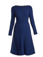 Matchesfashion.com Emilia Wickstead - Kate A Line Wool Crepe Dress - Womens - Dark Navy