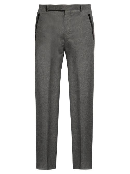 Balenciaga Wide-leg Flannel-wool Trousers
