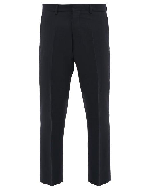 Matchesfashion.com Ami - Cropped Virgin Wool Twill Trousers - Mens - Navy