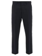 Matchesfashion.com Ami - Cropped Virgin Wool Twill Trousers - Mens - Navy