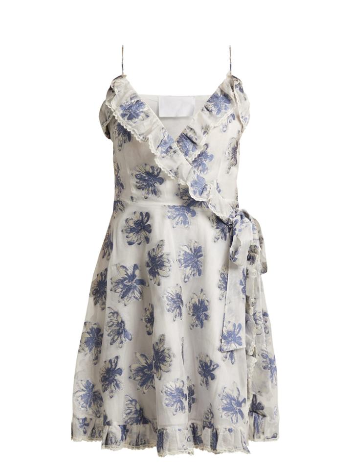 Athena Procopiou In The Hills Floral Brocade Wrap Dress