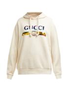 Matchesfashion.com Gucci - Sequinned Logo Hooded Cotton Sweatshirt - Womens - White Multi