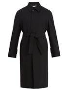Matchesfashion.com Stella Mccartney - Point Collar Wool Twill Trench Coat - Mens - Black
