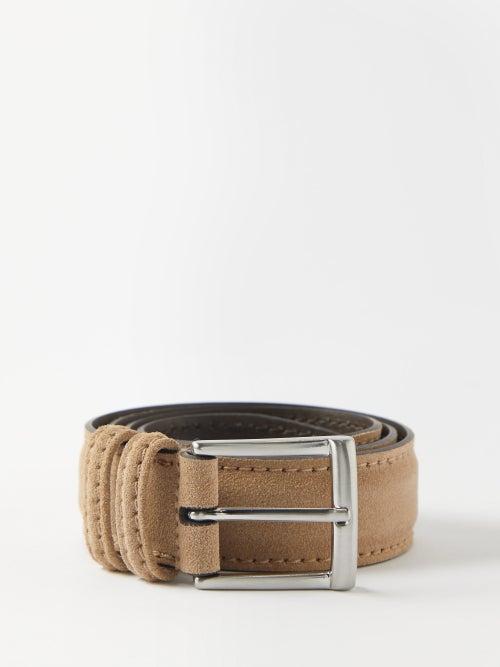 Anderson's - Suede Belt - Mens - Beige