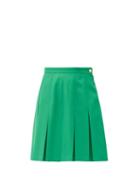 Matchesfashion.com Gucci - Pleated Twill Skirt - Womens - Green
