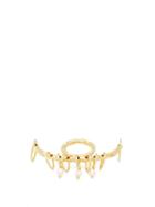 Matchesfashion.com Attico - X Alican Icoz Faux Pearl Embellished Bar Ring - Womens - Gold