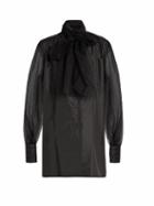 Mafalda Von Hessen Tulle-panel Silk-taffeta Blouse
