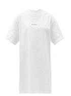 Matchesfashion.com Acne Studios - Erin Logo-print Cotton-jersey T-shirt Dress - Womens - White