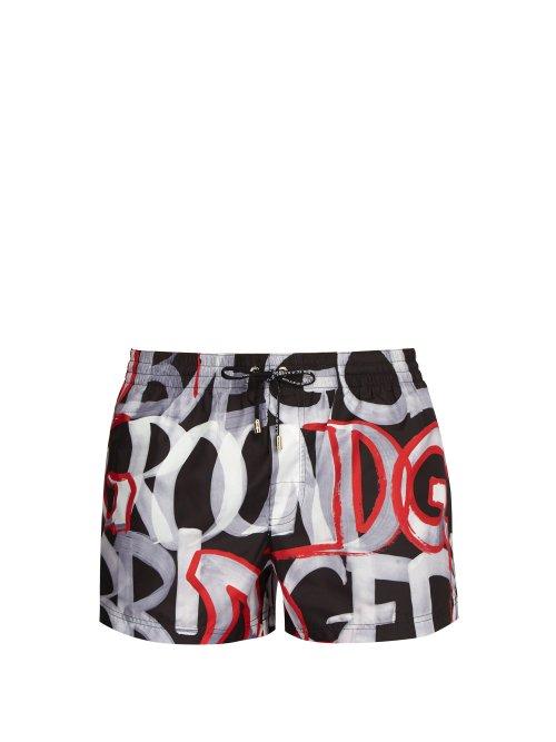 Matchesfashion.com Dolce & Gabbana - Graffiti Print Swim Shorts - Mens - Multi