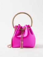 Jimmy Choo - Bon Bon Crystal-embellished Satin Bucket Bag - Womens - Fuchsia