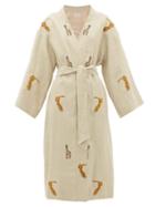 Matchesfashion.com Etro - Malva Safari-embroidered Linen Coat - Womens - Ivory Multi