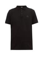 Matchesfashion.com Moncler - Logo-plaque Cotton-piqu Polo Shirt - Mens - Black