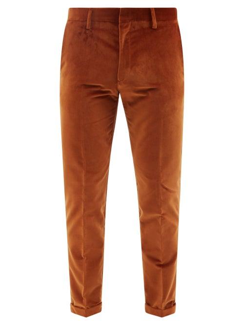 Paul Smith - Cotton-velvet Slim-cut Trousers - Mens - Brown