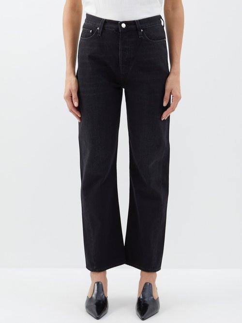 Toteme - Twisted-seam High-rise Organic-cotton Jeans - Womens - Black