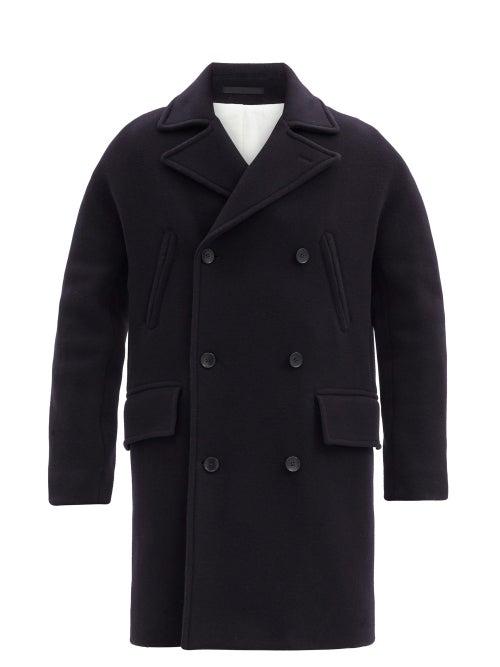 Matchesfashion.com Officine Gnrale - Double-breasted Wool-blend Coat - Mens - Navy