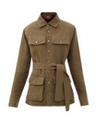 Matchesfashion.com Art School - Belted Linen Jacket - Womens - Khaki