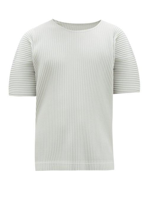Matchesfashion.com Homme Plisse Issey Miyake - Crew Neck T Shirt - Mens - Grey