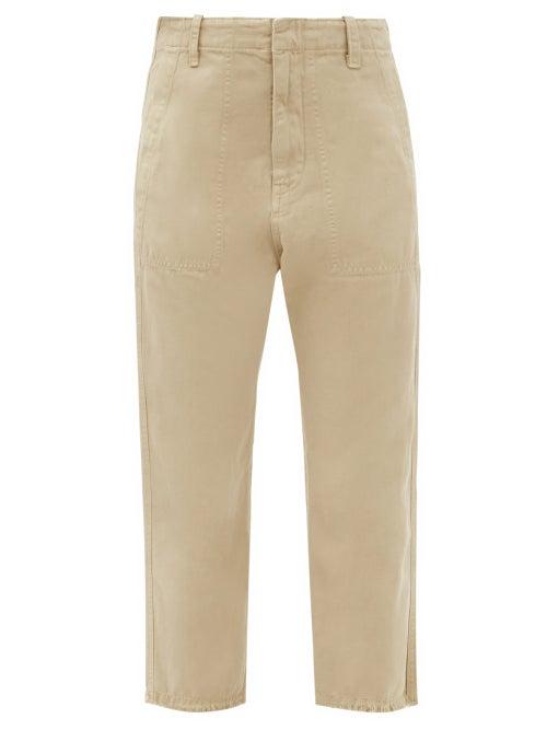 Matchesfashion.com Nili Lotan - Luna Cotton-blend Drill Cropped Trousers - Womens - Beige