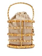 Matchesfashion.com Rosantica By Michela Panero - Julian Bamboo Frame Bucket Bag - Womens - Beige Multi