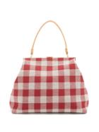 Matchesfashion.com Mansur Gavriel - Checker Elegant Top Handle Canvas Bag - Womens - Red Multi