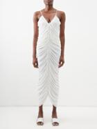 Norma Kamali - Diana Ruched Jersey Midi Dress - Womens - White