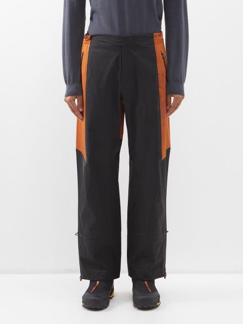 Zegna - Panelled Drawcord Technical Trousers - Mens - Black Orange