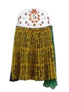 Matchesfashion.com Chopova Lowena - Pleated Tapestry Wool Blend Midi Skirt - Womens - Multi