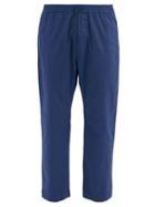 Matchesfashion.com Barena Venezia - Bativoga Drawstring-waist Cotton-blend Trousers - Mens - Navy
