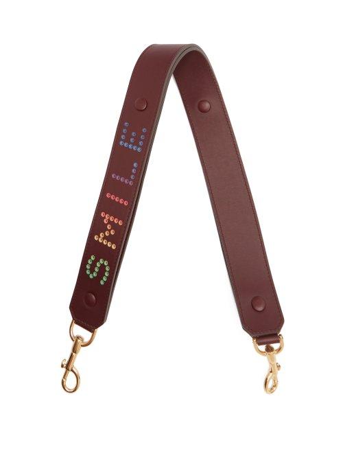 Matchesfashion.com Anya Hindmarch - Smile Leather Bag Strap - Womens - Burgundy Multi