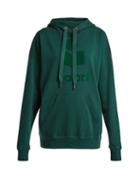 Matchesfashion.com Isabel Marant Toile - Mansel Flocked Cotton Jersey Hoodie - Womens - Dark Green