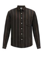 Matchesfashion.com Ami - Pinstriped Poplin Shirt - Mens - Black Multi